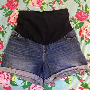 LIZ LANGE MATERNITY MIDI denim/jean shorts